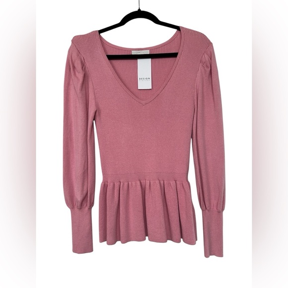 Design History Women's V-Neck Pullover Pink Sweater Size Small - Picture 1 of 2